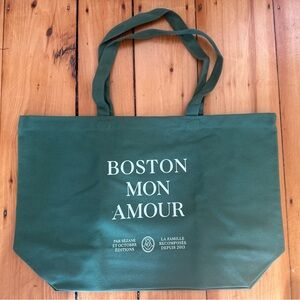 Sezane Boston Mon Amour Green Tote bag